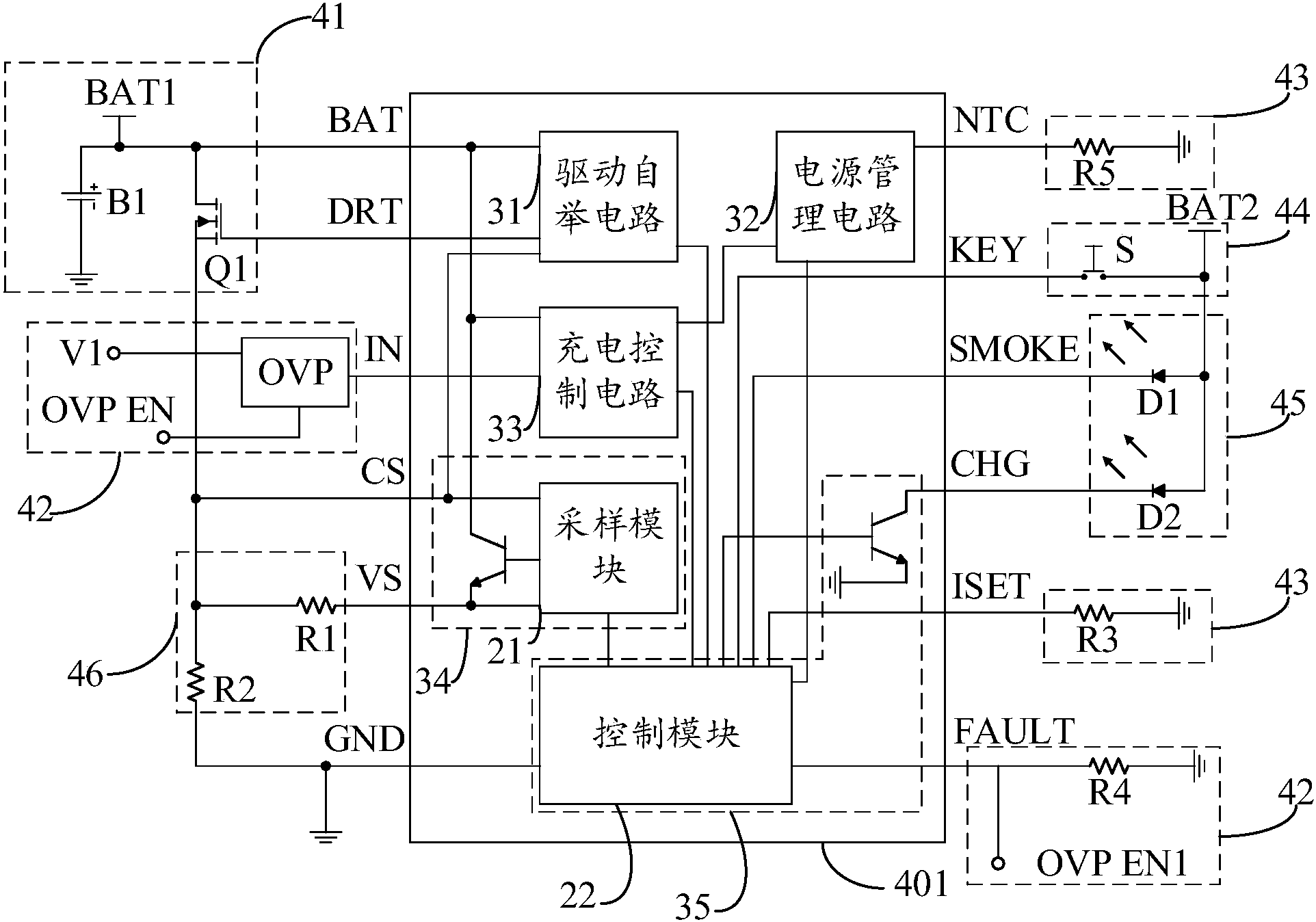 cn208224754u_asic集成電路,電子煙的控制電路及電子煙有效