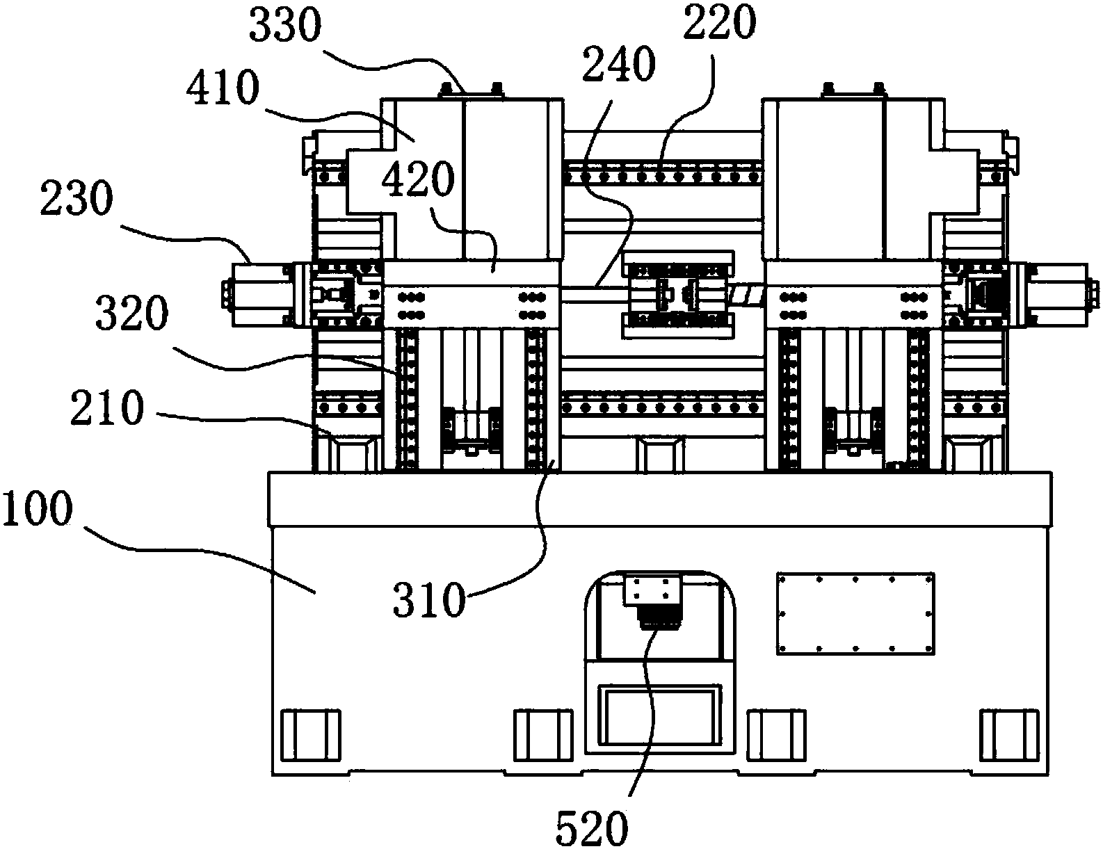 本实用新型涉及机床领域,单主轴双刀架立式数控车床,包括机床底座