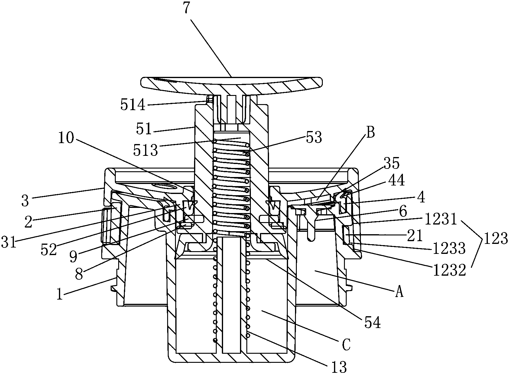 cn208281133u_抽真空装置的锁定机构有效