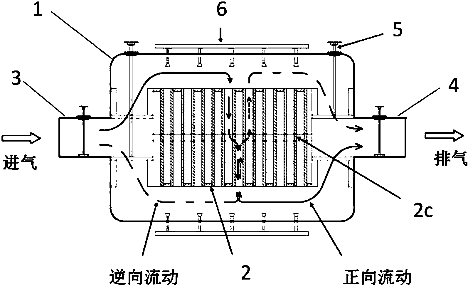 往复流动式船舶柴油机连续催化再生柴油颗粒过滤器