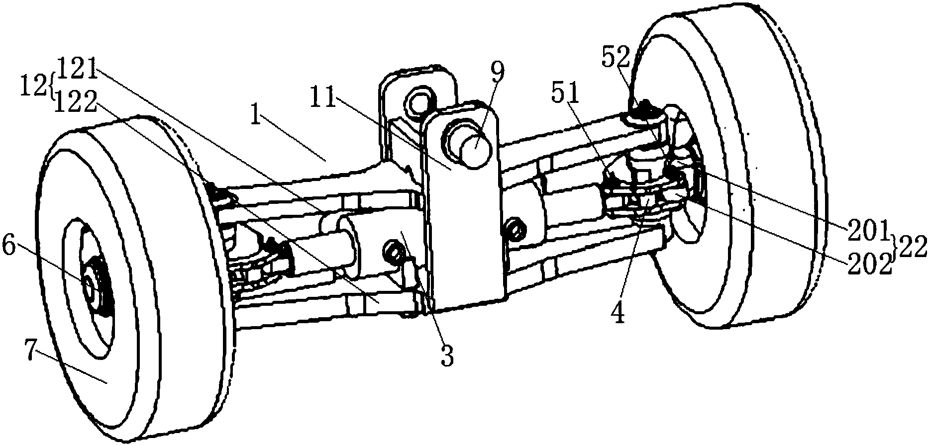 cn208324769u_一种高置位电瓶叉车用转向桥有效