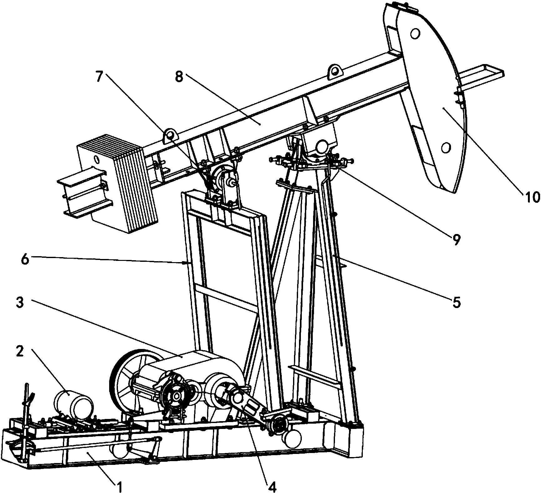 游梁式抽油机结构图图片