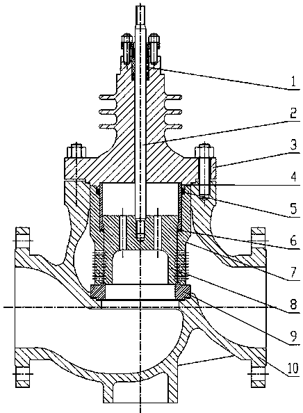 cn208348537u_一种笼式双座蒸汽减压阀的弹性密封阀座结构有效