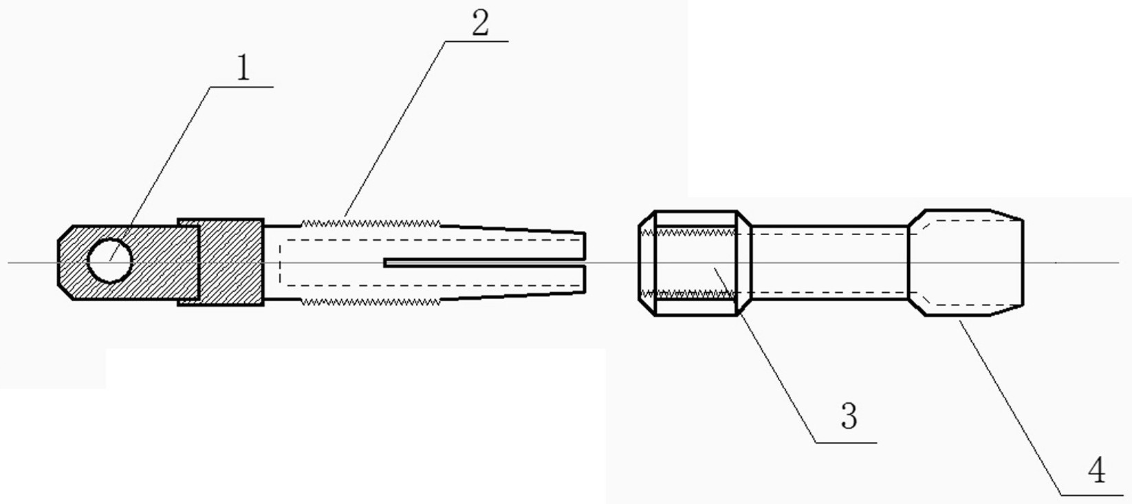 包括接线端子连接头,外螺纹楔形套管,内螺纹楔形锁紧套管和防潮护 