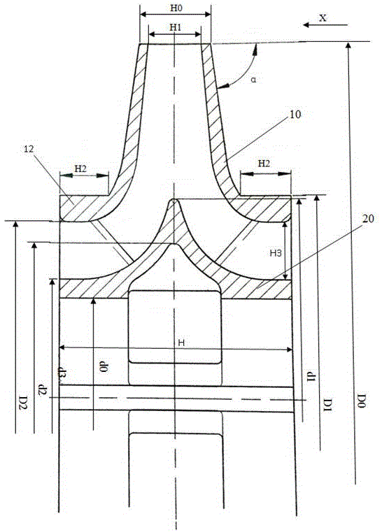 一种多级离心泵的首级双吸叶轮