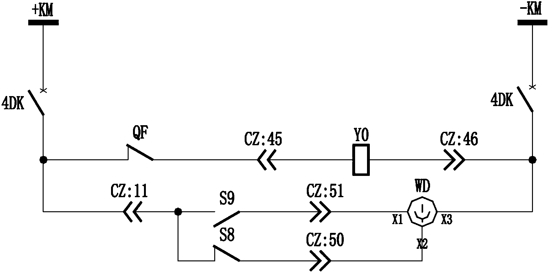 cn208522258u_一種站用變櫃熔斷器手車控制迴路有效