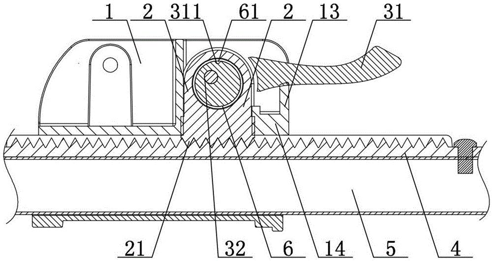 一种折叠躺椅的锁扣结构