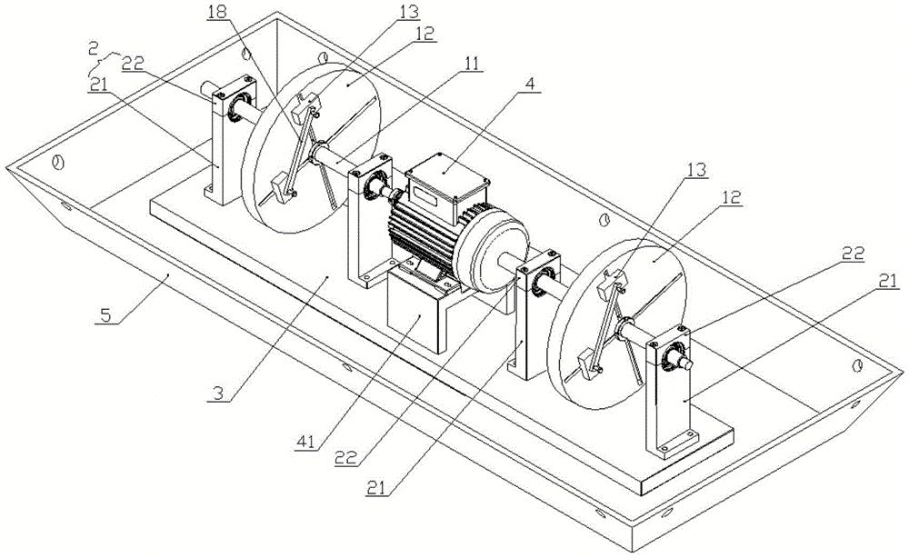 底座和设于振动底座内的连接板,连接板上设有支撑座,振动机构和减震座