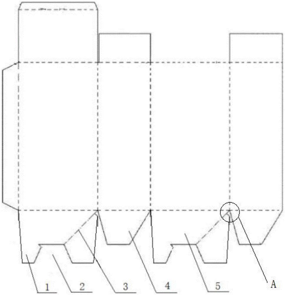 一种能够避免盒底四角处露孔的勾底盒