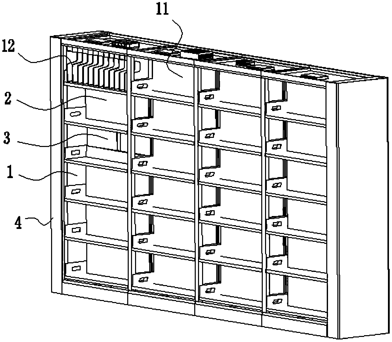 一种无人库房的档案柜包括呈框架结构设置的柜体以及设置于柜体背部或