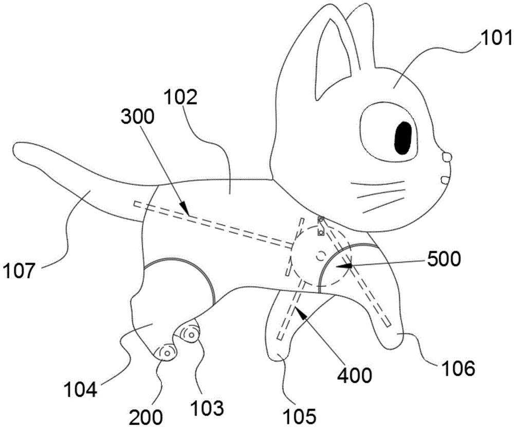 cn209033721u_一种手动行走儿童玩具猫有效