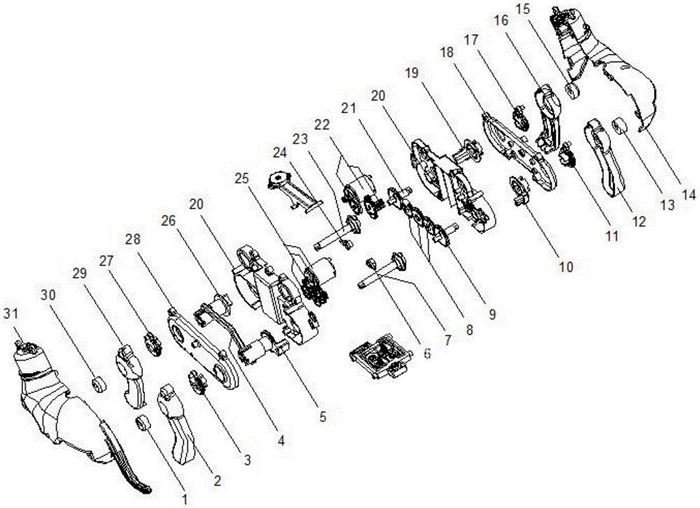 cn209108598u_一种四脚动物类玩具的四脚多方式运动结构有效