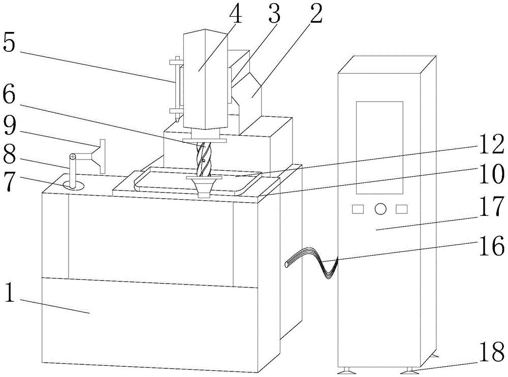 一种增加定位杆的火花机有效