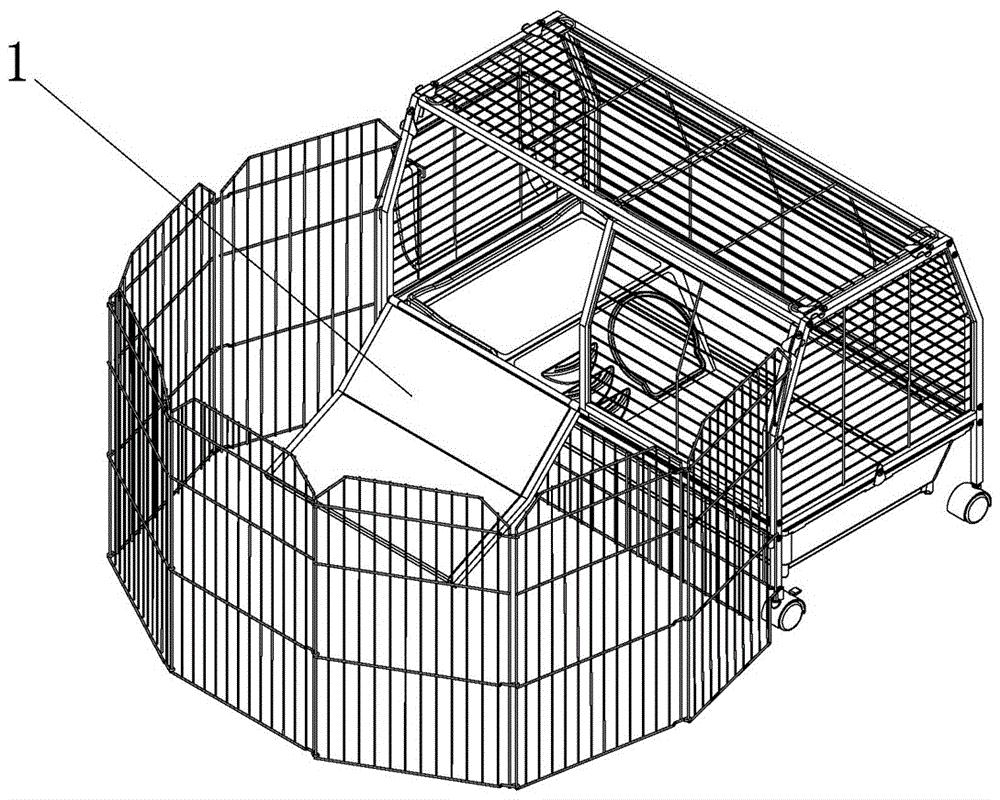一种改进的带围栏宠物笼子铁线门