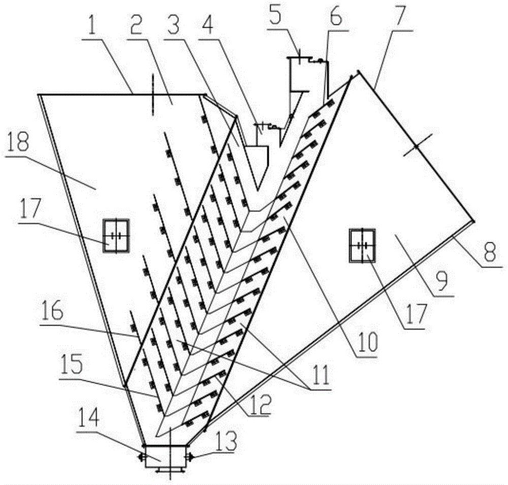 一种全外循环生料立式磨用v型静态选粉机