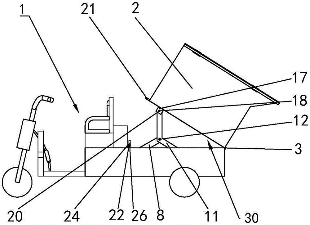 cn209306280u_一种小型垃圾收集车的自动抬升装置有效