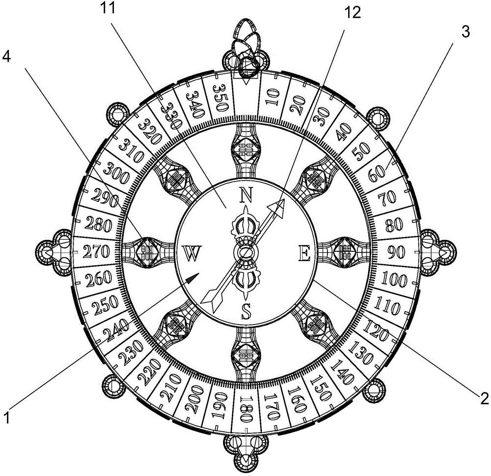 cn209310817u_一种目的地方向指引罗盘有效