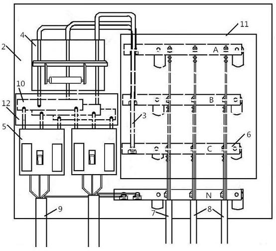 连接线包括主进线电缆,主进线分支电缆,负荷侧出线电缆和绝