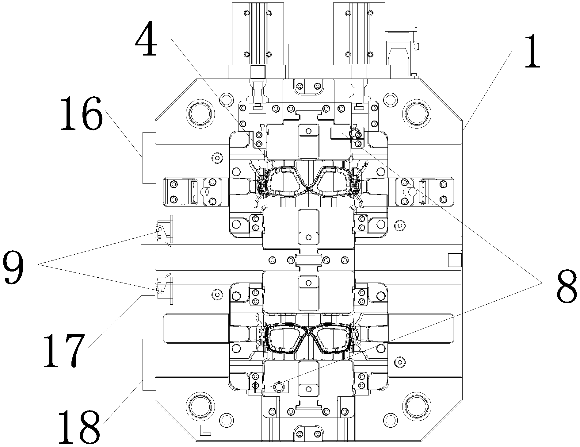 一种具有快速脱模效果的眼镜框模具