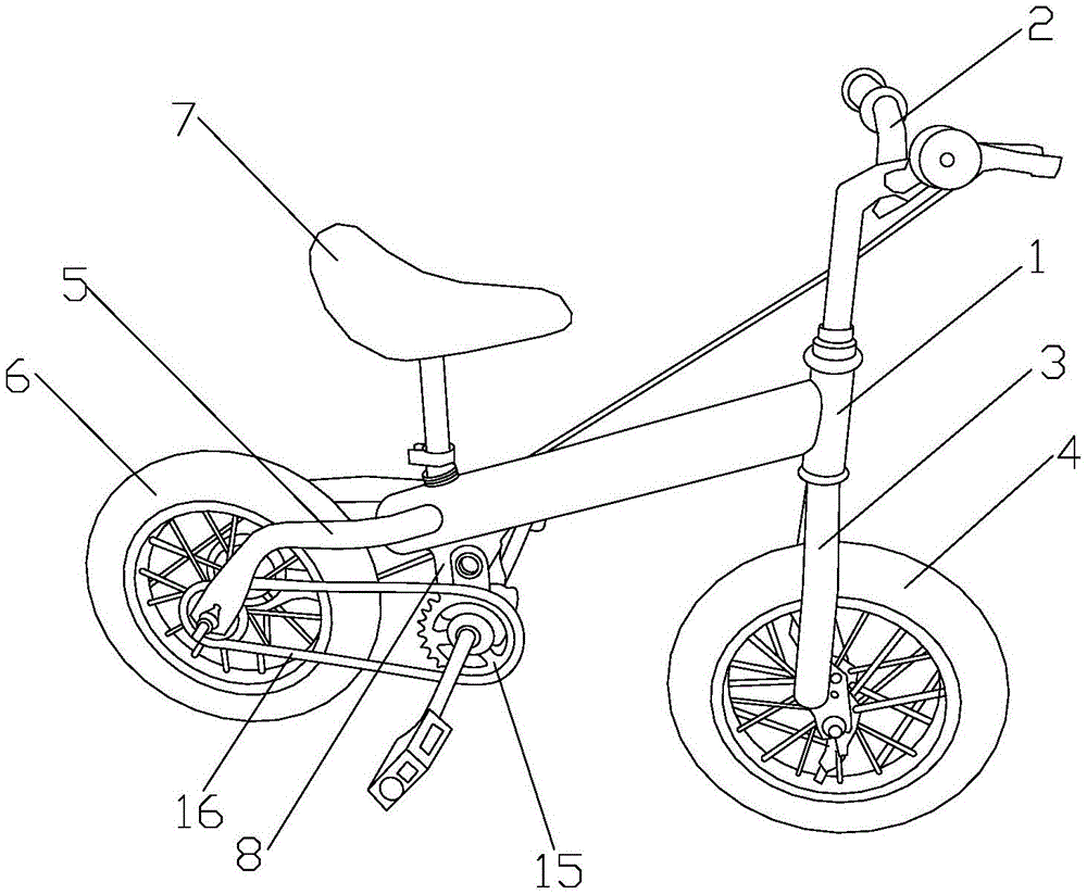 一種多功能兒童平衡車變換自行車