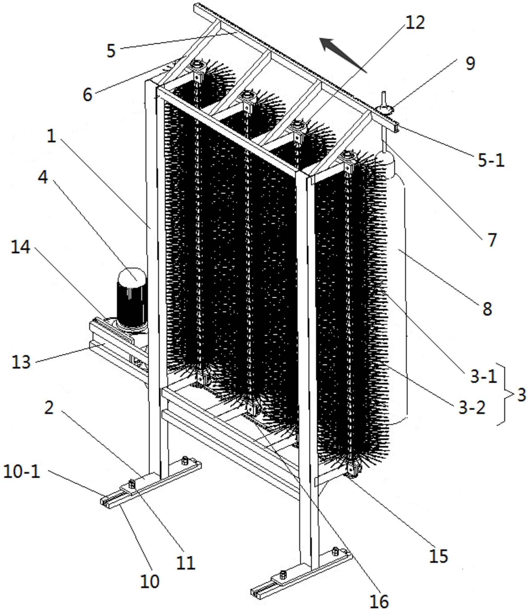 一种钢瓶表面在线自动化清扫装置