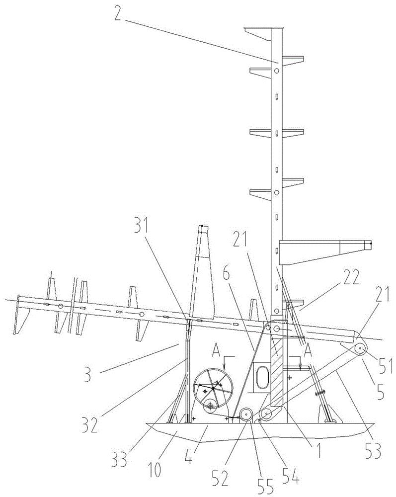 cn209535380u_人力放倒或竖起的船用桅杆装置有效