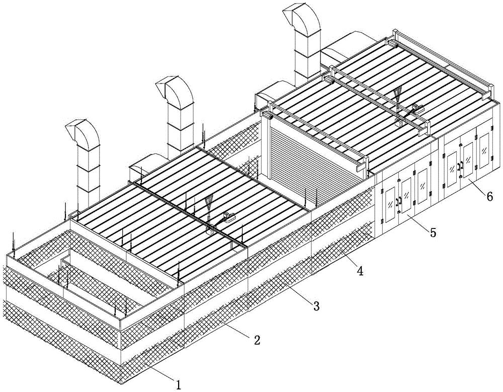 一种喷烤漆房流水线装置