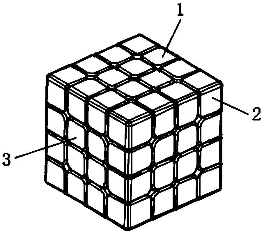 一種採用分段摩擦面設計的四階魔方