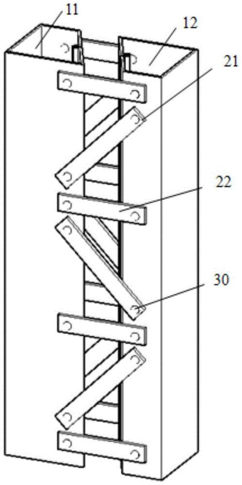 一种冷弯薄壁双肢梯形截面缀条式组合钢柱