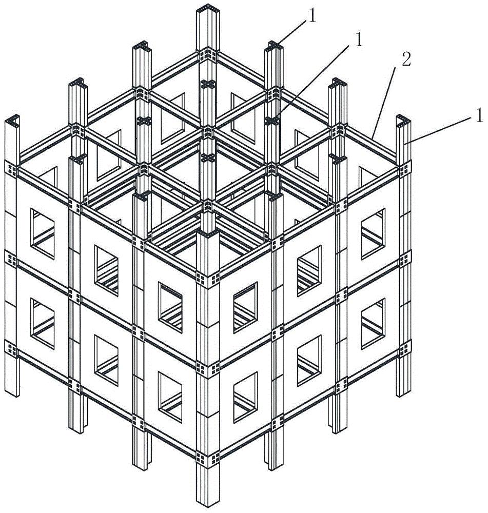 cn209603378u_一种多腔矩形钢管混凝土异形柱结构有效