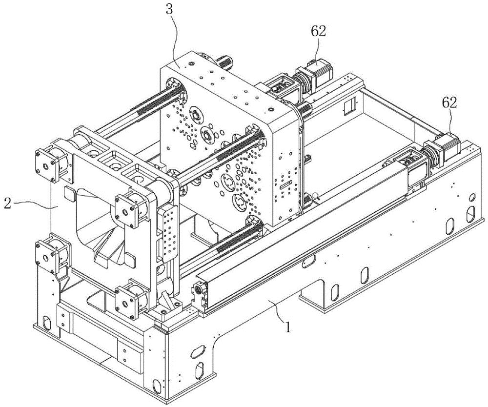 一种二板式瓶坯注塑机合模机构