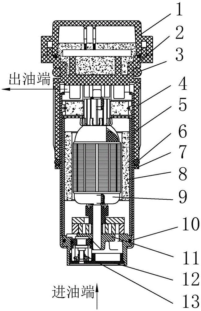 一种具有集成控制器的柴油滤清器用电动燃油泵