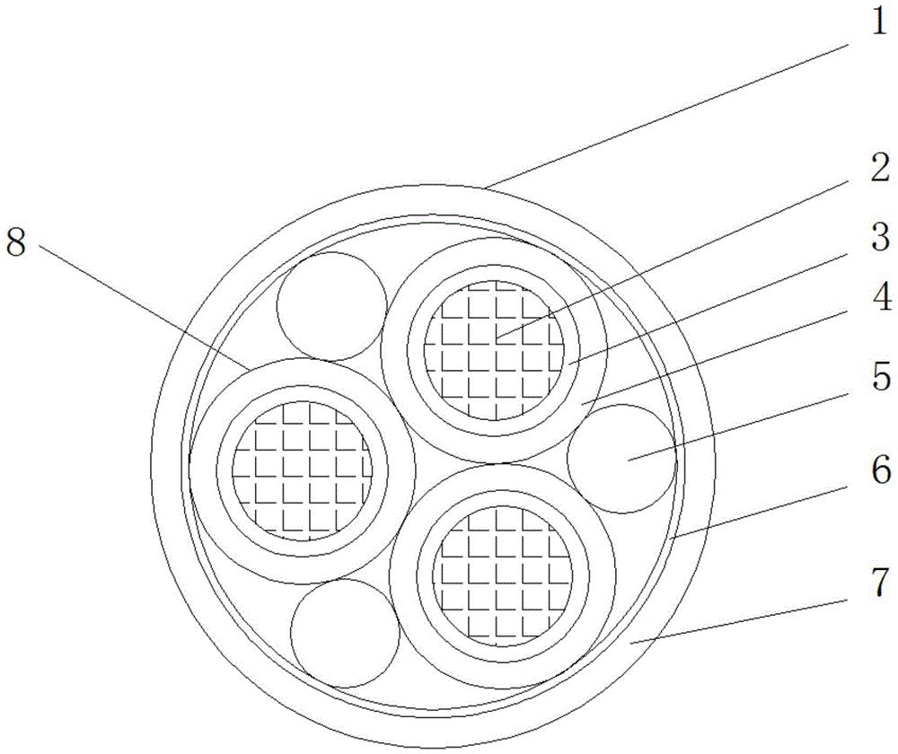 cn209747153u_一種雙層薄壁多芯電纜及其纜芯擠出模具有效