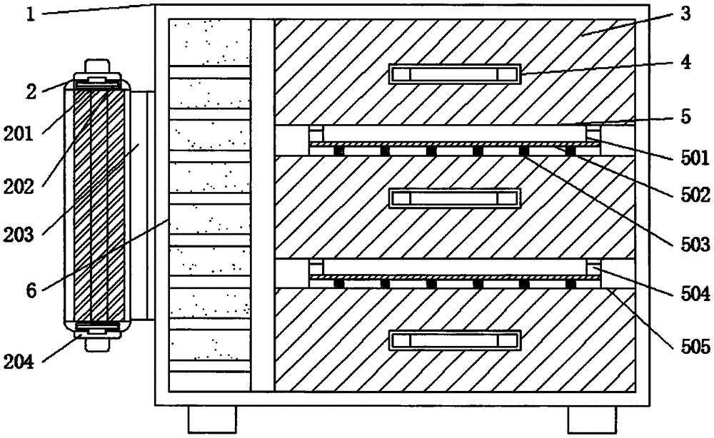 一种具有调节初效过滤器防卡塞的抽屉式活性炭吸附箱