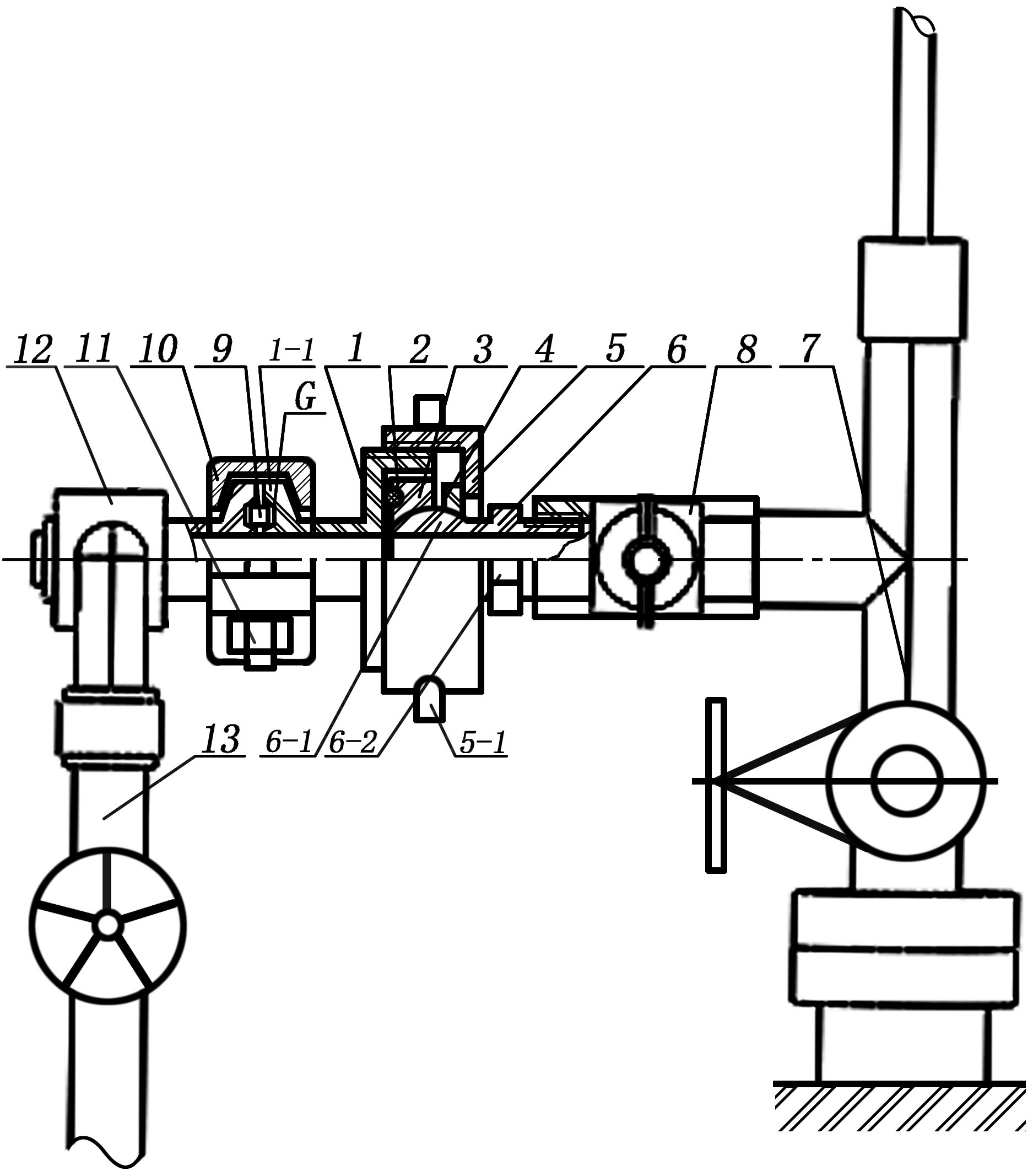一种作业油井井口流程快速连接装置,包括:底座(1),密封圈(2),偏心座(3
