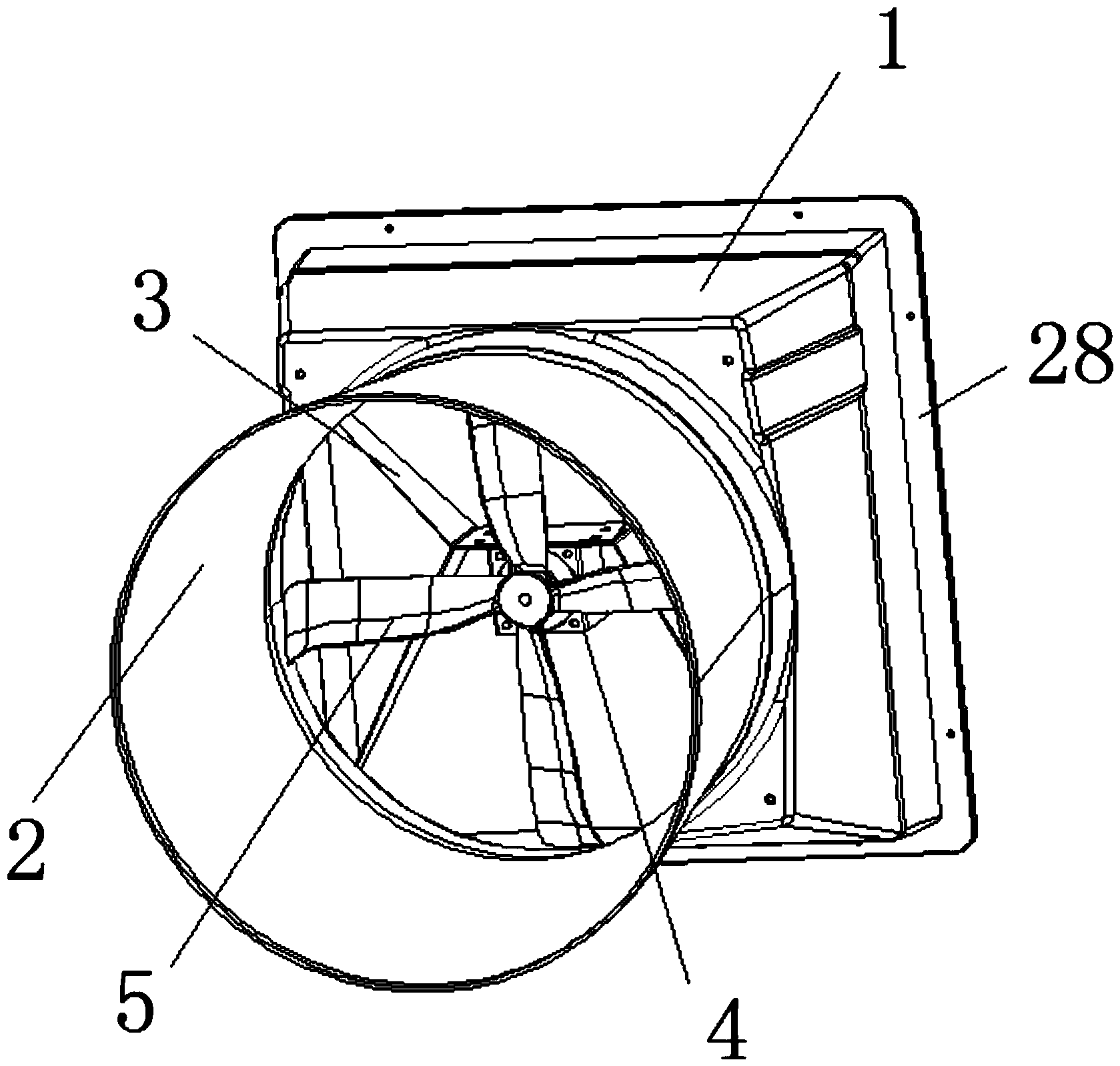 本实用新型涉及抽风机技术领域,具体涉及一种太阳能风机.