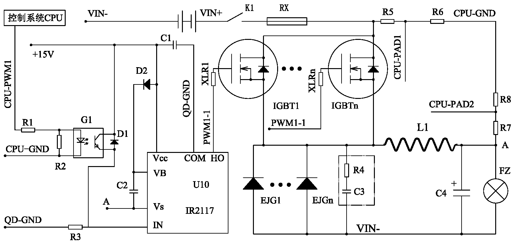 一种电动汽车用降压型dcdc转换电路