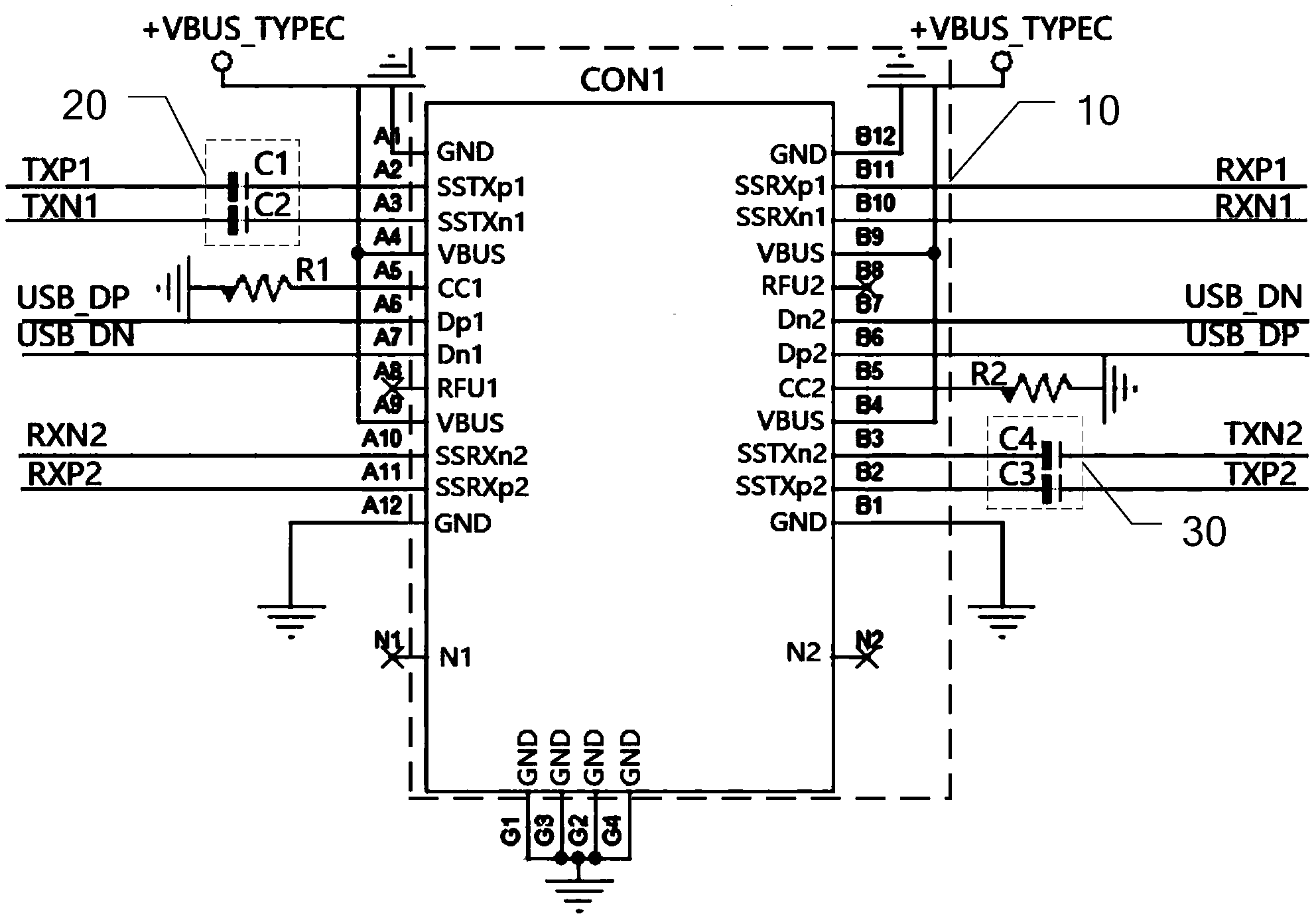 typec接口线路图图片