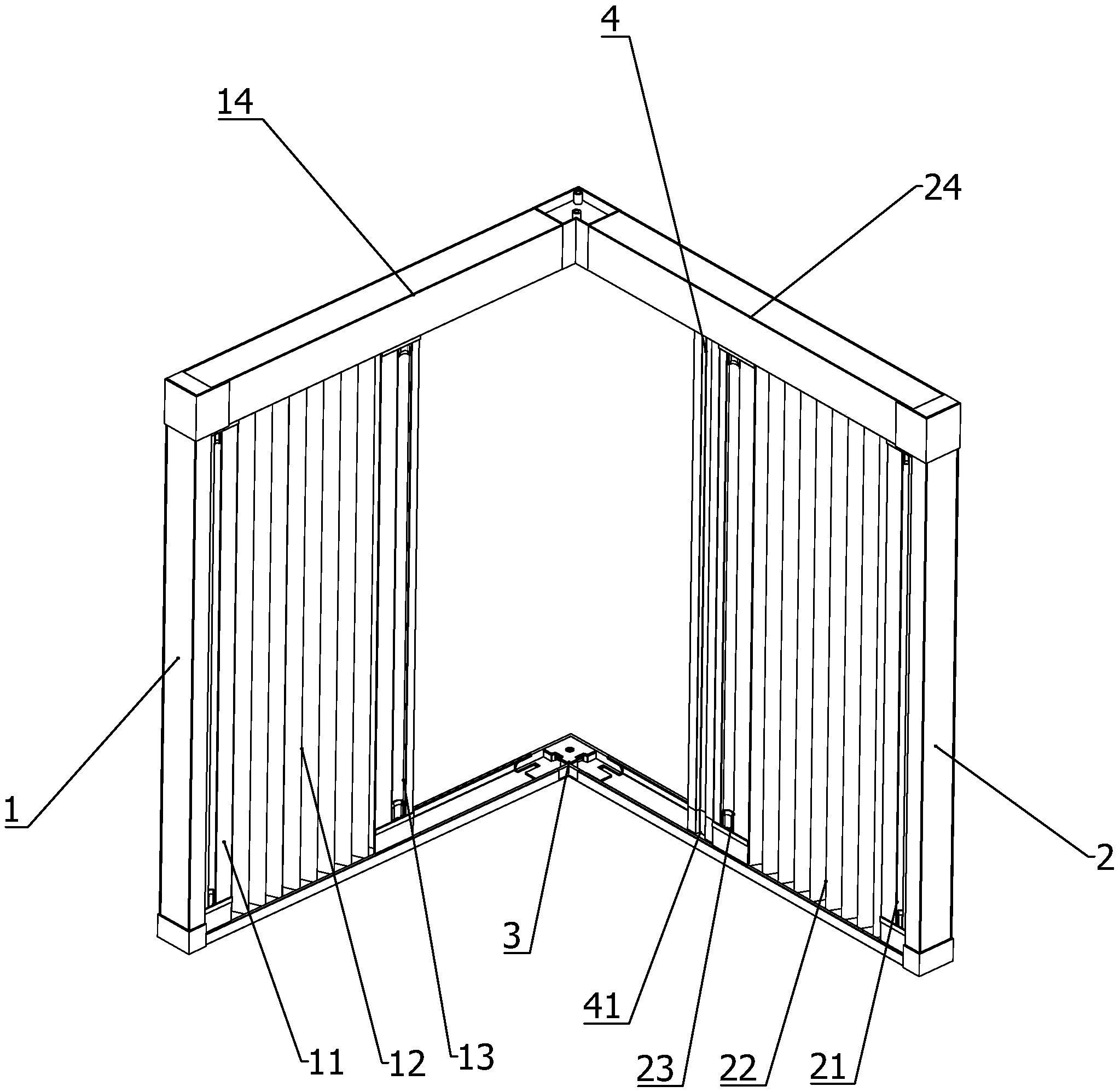 一种可拆洗折叠90拐角拼接纱窗纱门