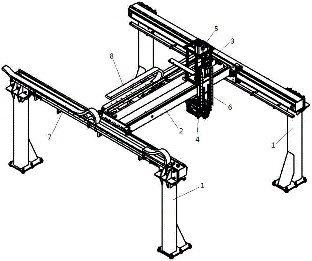 一种集成模组入箱压紧和拧紧的桁架机械手机构
