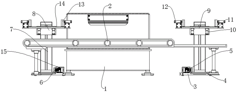安检机主体,所述传输带的左右两侧且位于后侧处安装有一对结构相同的