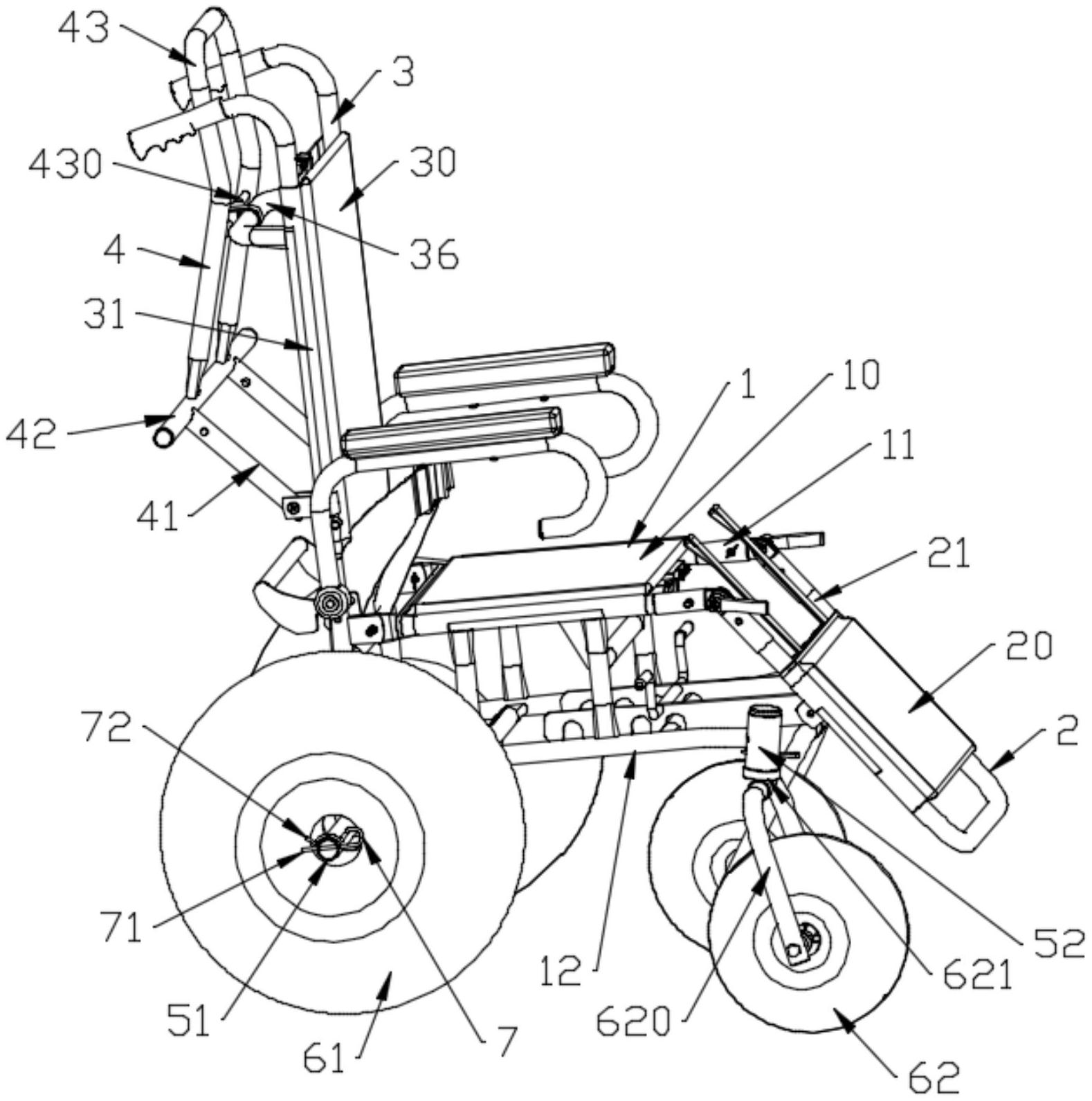 一种全地形沙滩轮椅