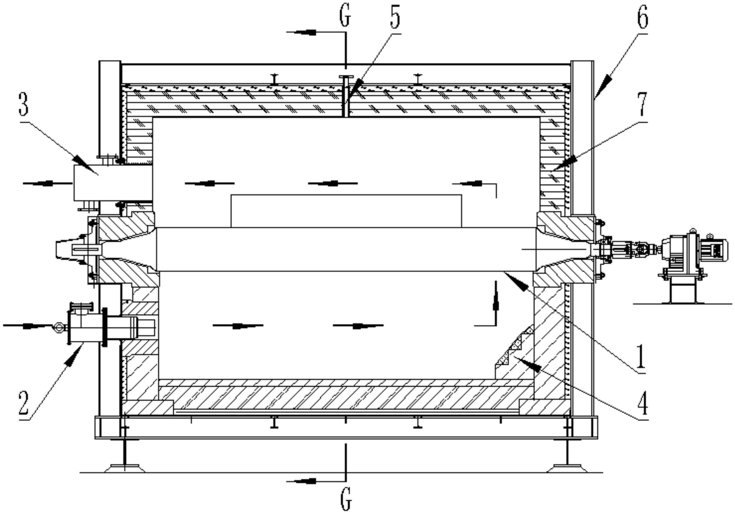 本实用新型公开了一种辊底式热处理炉,包括炉体,炉内辊道,燃烧排烟