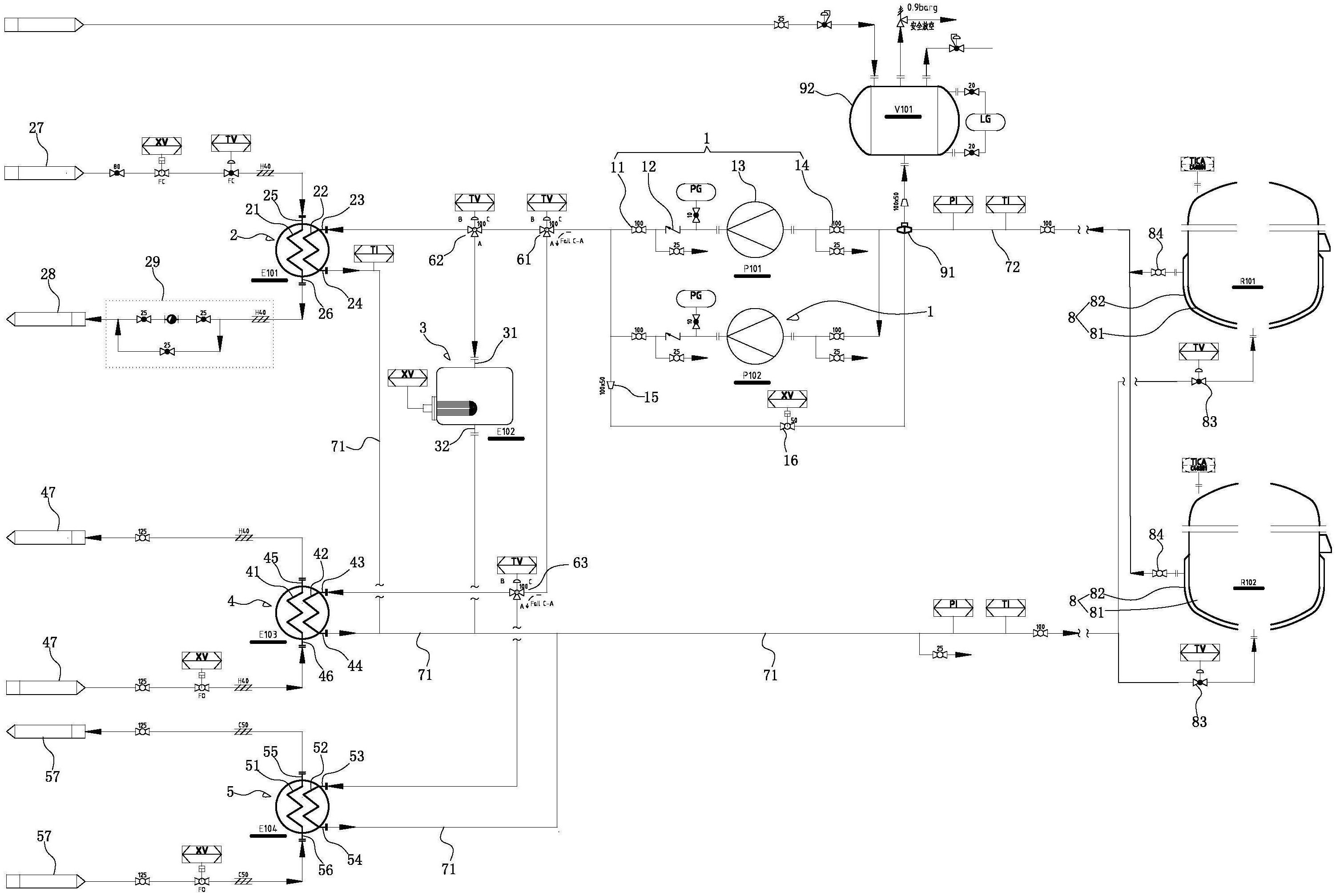 其包括導熱油循環泵組件,蒸汽加熱器,電加熱器,一級冷卻器,二級冷卻器