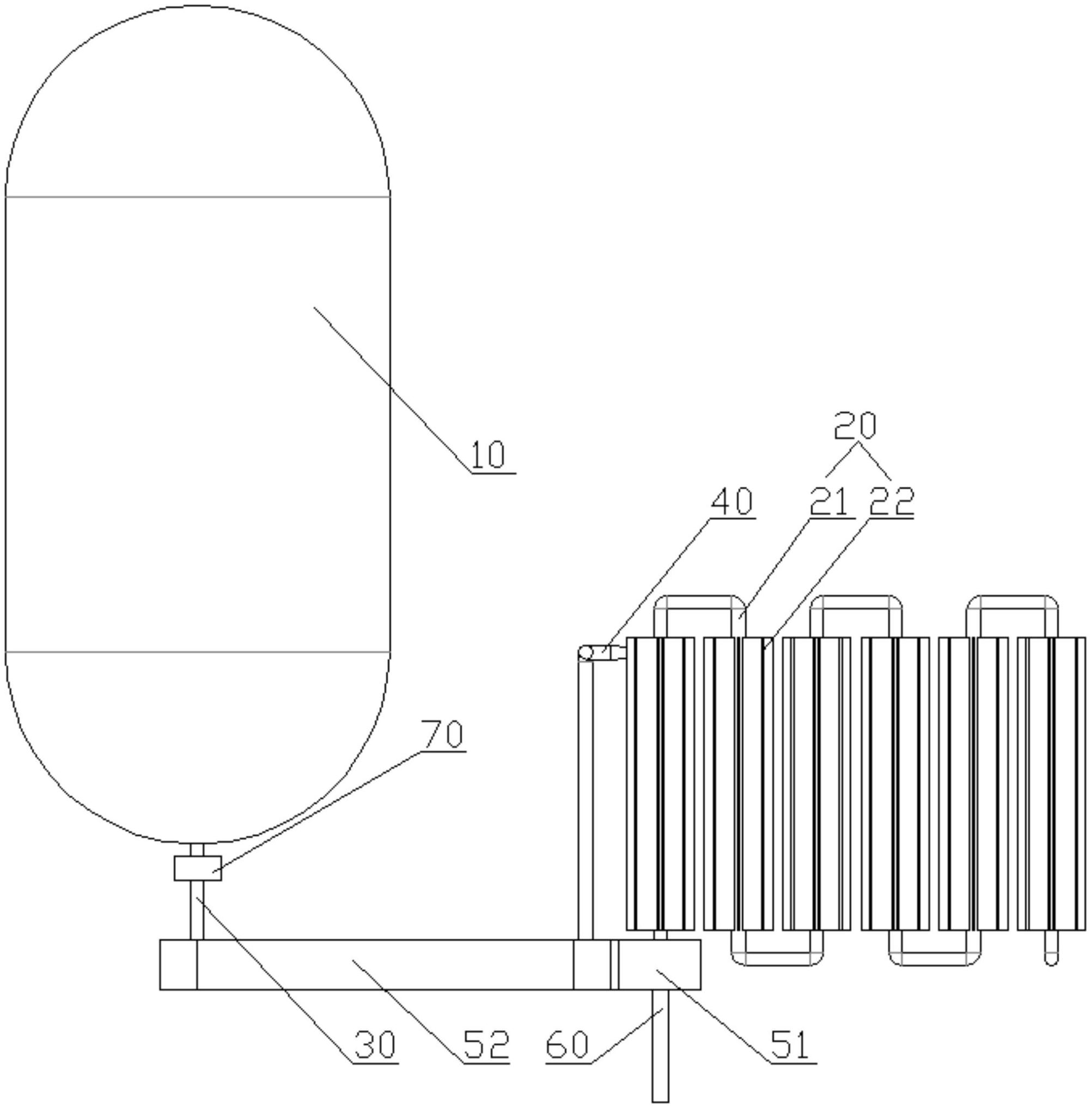 本申请所述的液氮气化系统包括:液氮罐,气化器,连接管以及喷淋管,所述