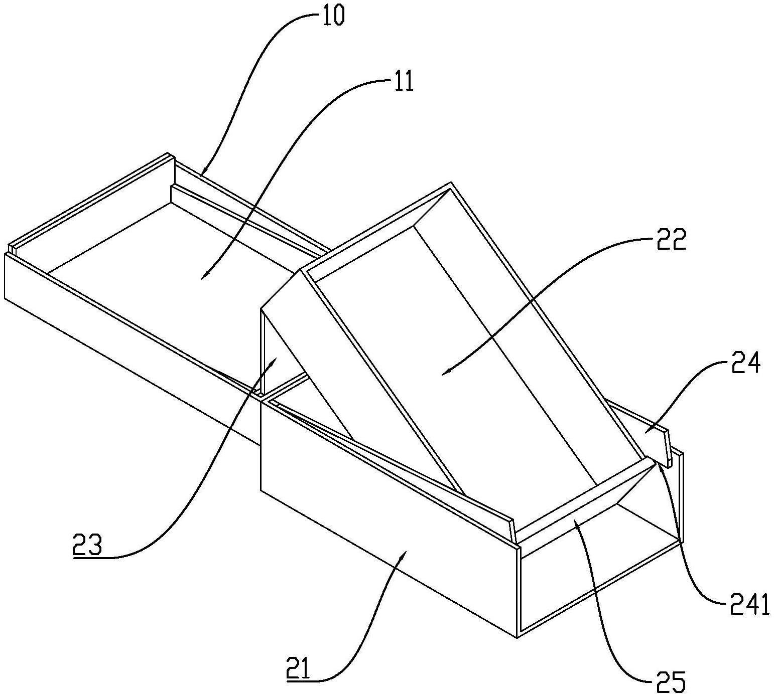 一种翻盖推拉展示盒结构