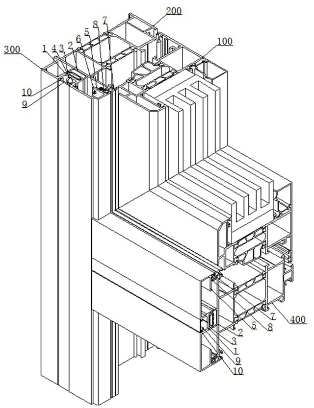 一种加强保温隔音的铝型材门窗结构