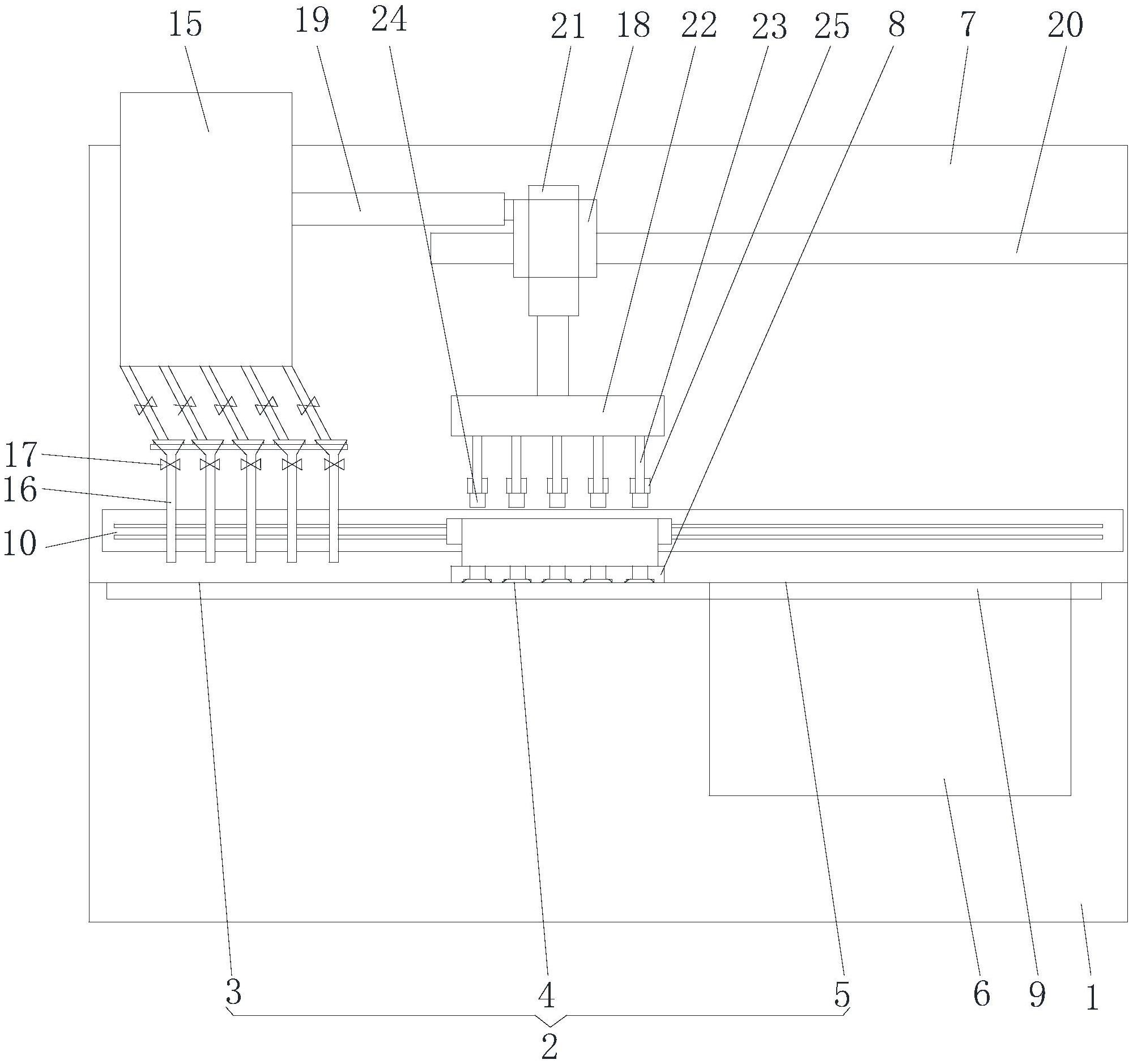 片剂药品生产用压片机,涉及药品生产设备技术领域;机台上具有工作平面