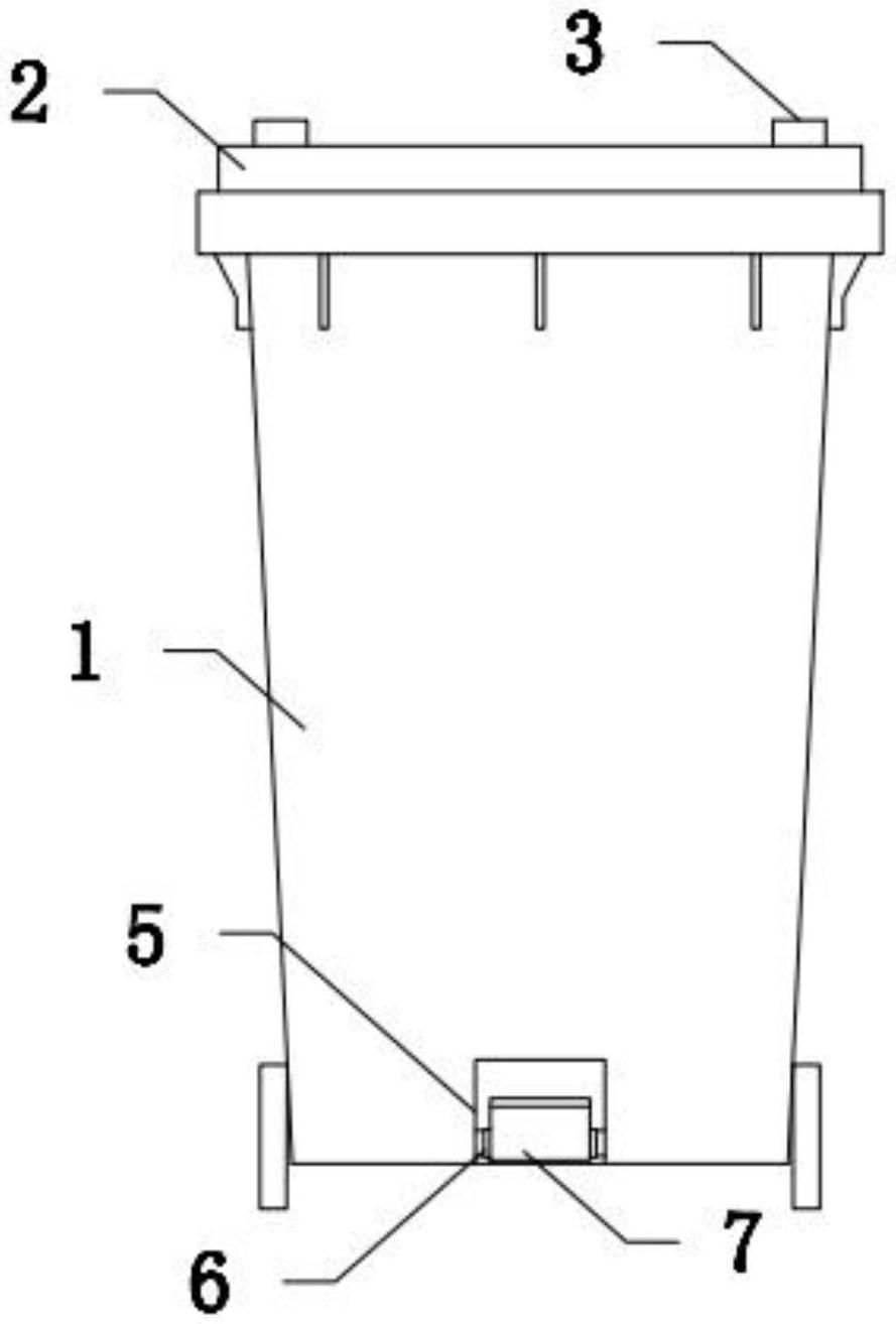 cn211593773u_一种脚踏开盖的塑料垃圾桶