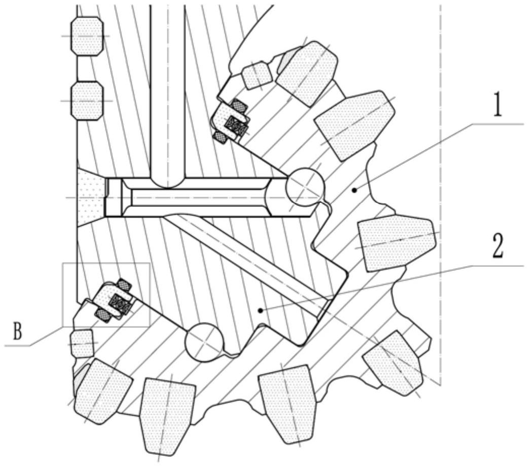 单金属密封与橡胶密封双重密封的牙轮钻头